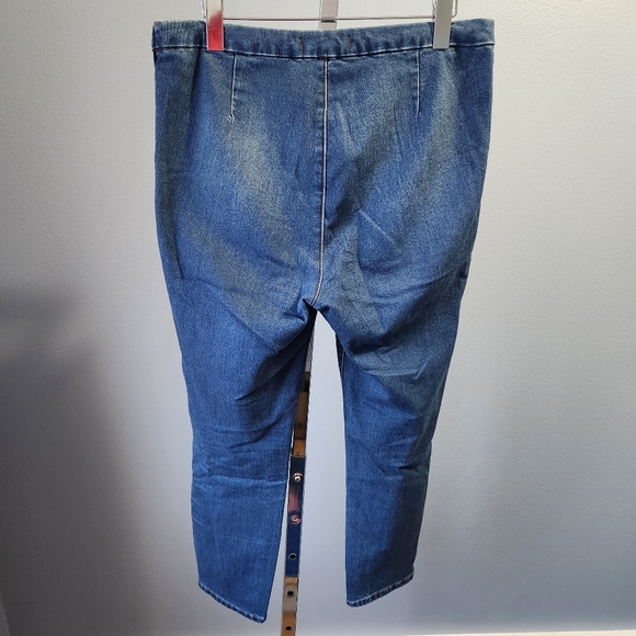 FREE PEOPLE High Rise Jeggings Blue Stretch Denim Skinny Pants Side Zip Women 30 - Picture 5 of 13